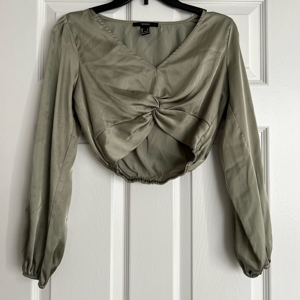 Satin, Forever 21 Cropped Blouse. Small.